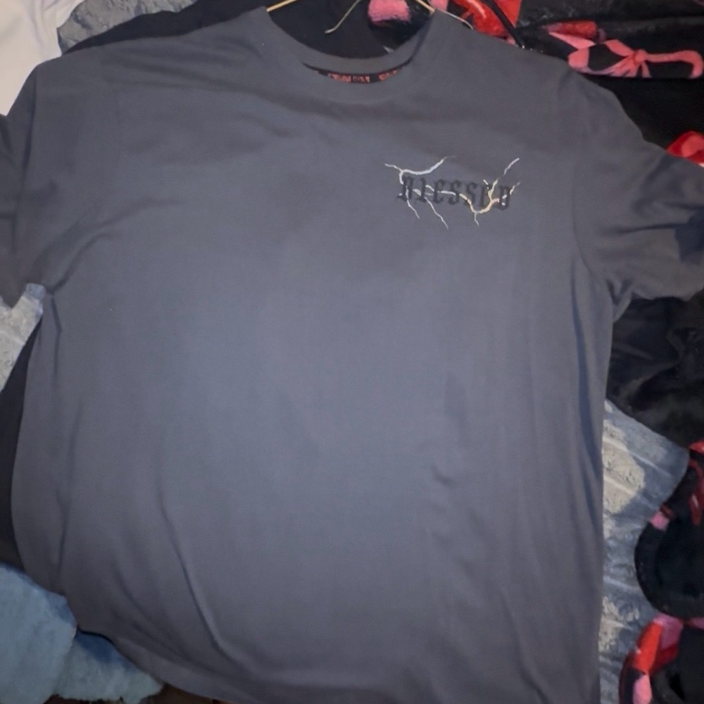 Gray Graphic “blessed”T-Shirt